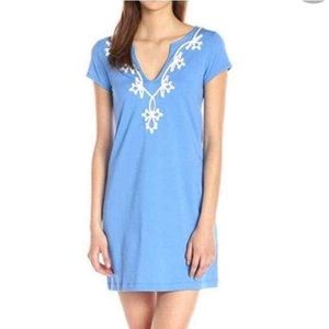 Lilly Pulitzer Embroidered Short Sleeve Pima Cotton Dress M